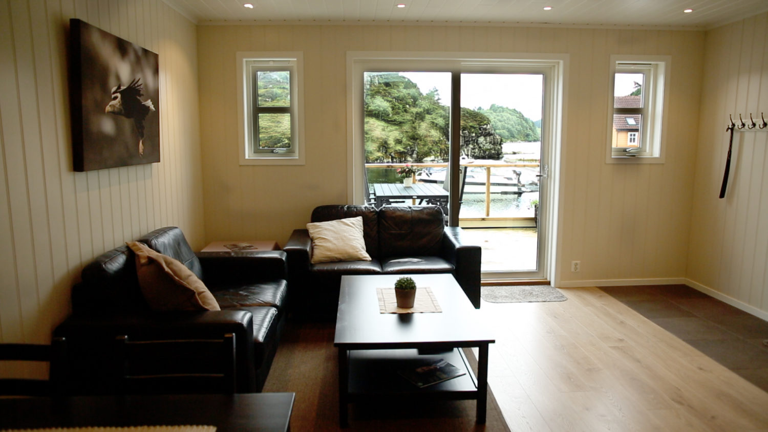 Wohnzimmer Blick auf Fjord