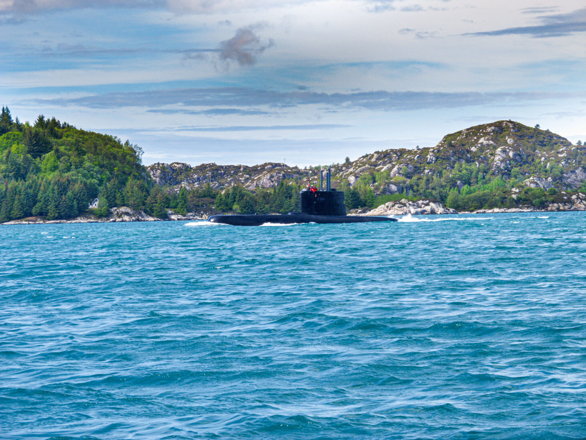 U-Boot im Fjord.